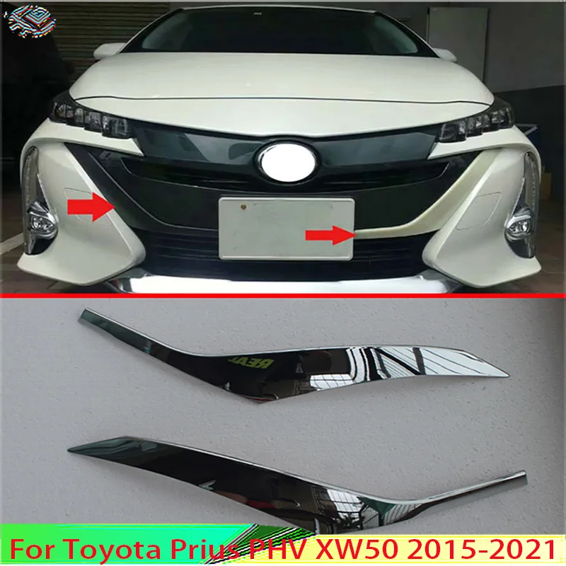 For Toyota Prius XW50 PHV 2016 2017 2018 2015-2021 Decorate Accessories ABS Chrome Front Grille Cover Center Mesh Trim