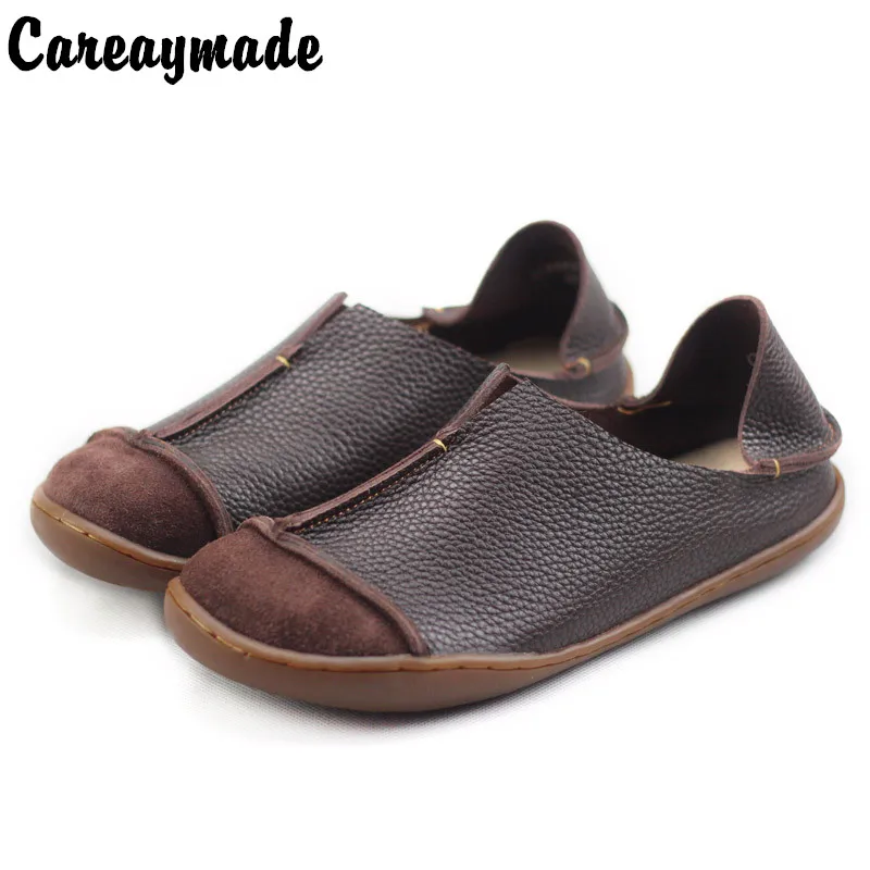 Careaymade-Genuine Leather pure handmade shoes,  the retro art mori girl shoes,Women\'s casual shoes Flats shoes,two way to wear