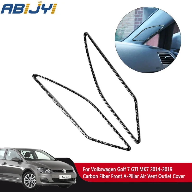 

Car Styling Carbon Fiber Front A-Pillar Air Vent Outlet Cover Car Accessories For Volkswagen VW Golf 7 GTI MK7 2014-2019