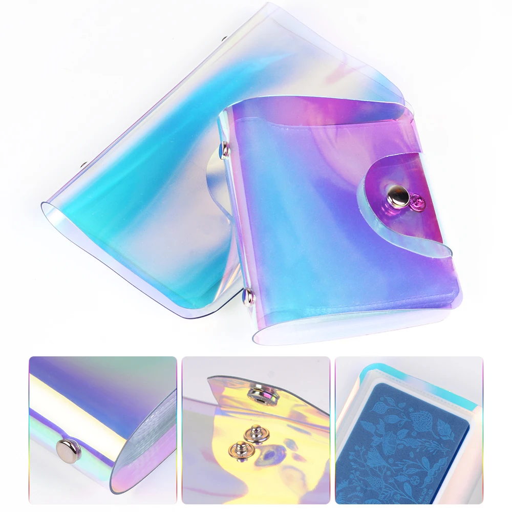 20/32slots Holographics Stamping Plate Case Nail Art Stamp Card Bag Steel Plate Album Stamping Template Storage Bag