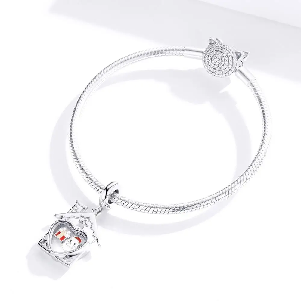 925 Sterling Silver Pendant Charm for Women Original 925 Snake Bracelet Floating Box Christmas Collection Gifts