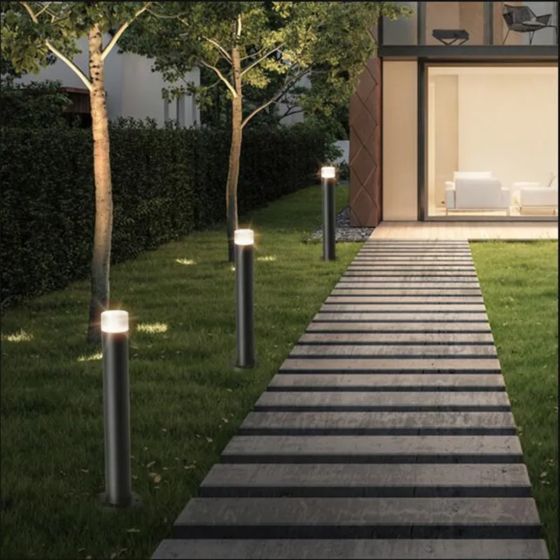 1PCS IP65 Waterproof 15W LED Garden Lawn Lamp Modern Aluminum Pillar Light Outdoor Courtyard villa landscape lawn bollards light