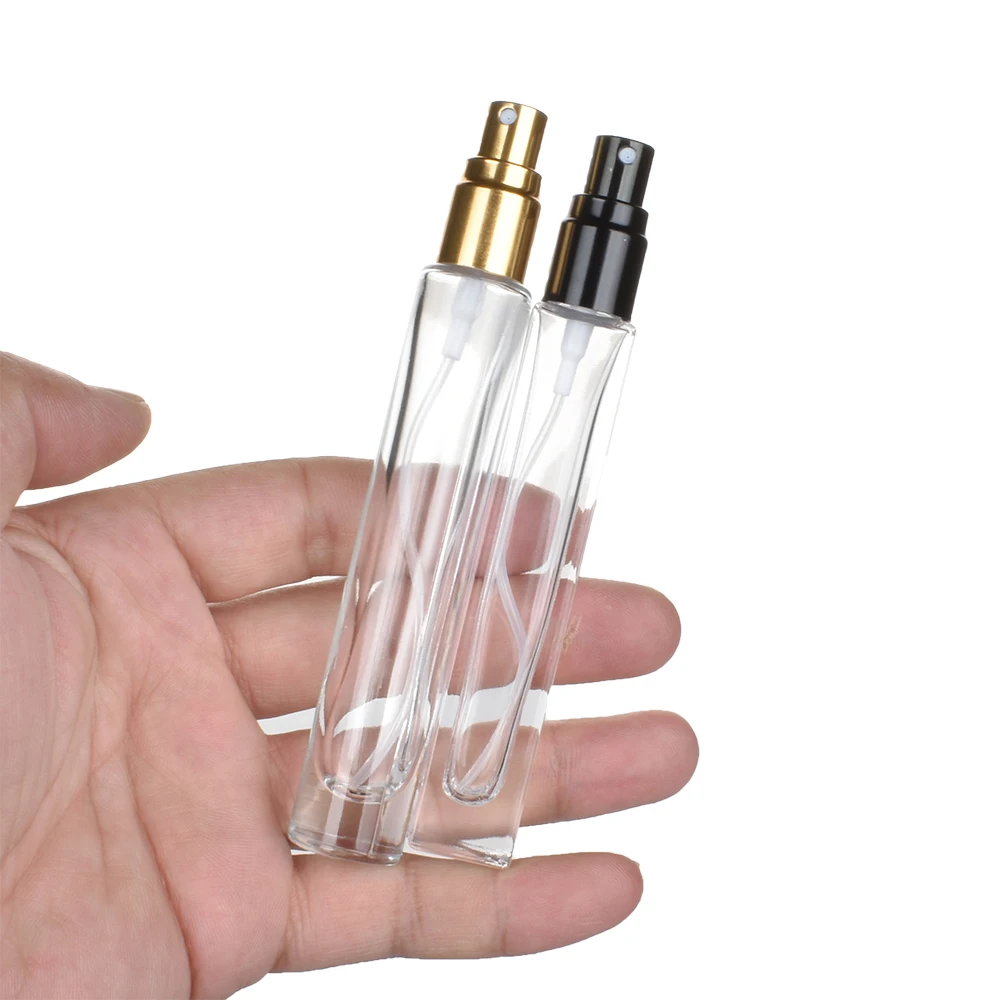 10pcs/lot 10ml portable mini travel glass perfume bottle atomizer perfume bottle spray empty bottle multicolor aluminum cover