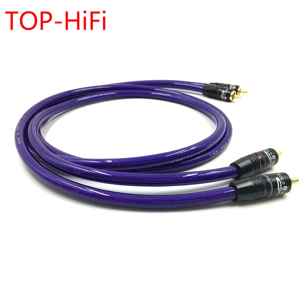 

TOP-HiFi Pair Type-4 Gold Plated RCA Audio Cable 2x RCA Male to Male Interconnect Audio Cable with Van Den Hul MC SILVEB-IT 65