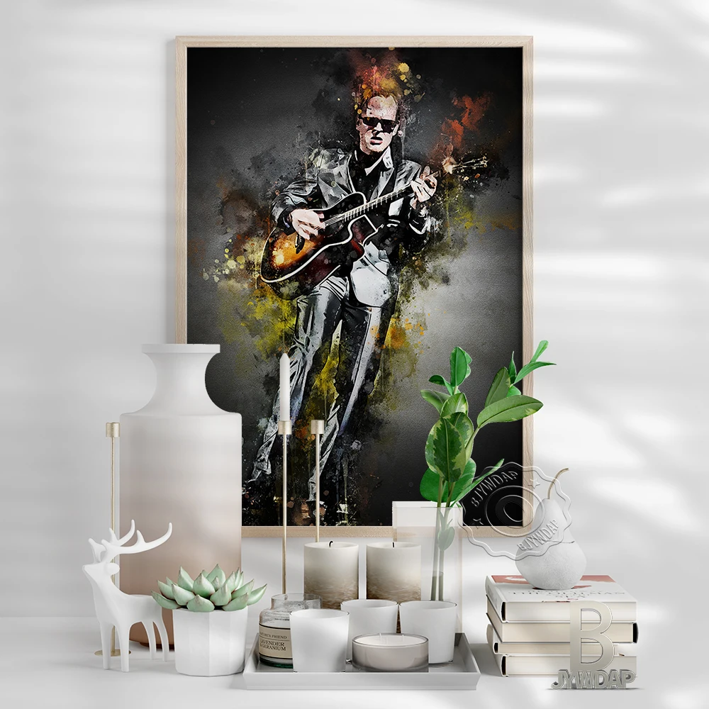 Joe Bonamassa Blues Rock Guitarist Print Poster, America Rock Star Fans Collect Art Prints, Watercolour Singer Home Wall Decor