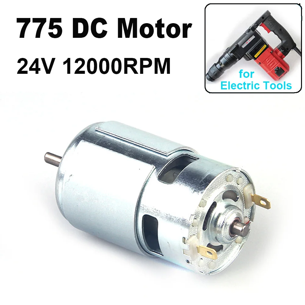 775 DC Motor 12V 24V 12000RPM Large Torque Micro Motor with Double Ball Bearing for Power Tools Vacuum Cleaner Fans DIY Toys