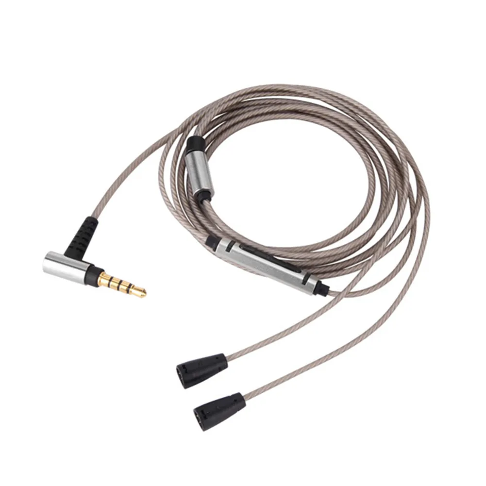 Audio Cable With Mic For Sennheise IE80 IE8 IE80s IE8i Headset Accessories 24K Au-plated Stereo Audio Jack 3.5mm Plug 1.2m Cable