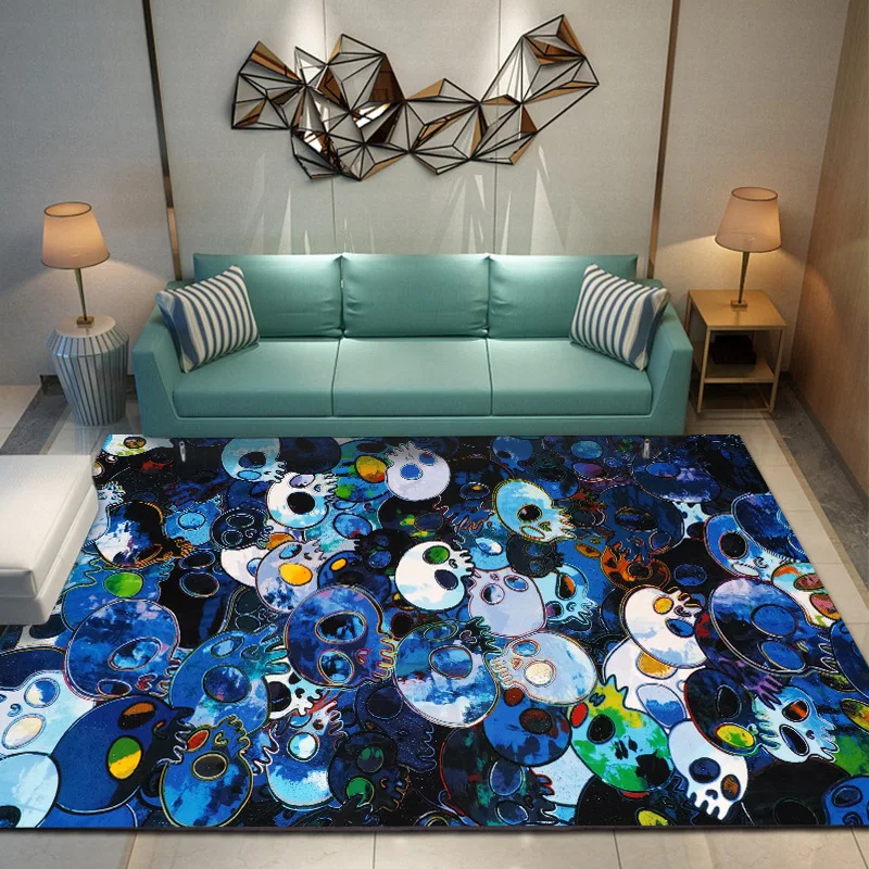 

Декоративный Ковер На Хэллоуин вечерние НКИ, 3D Искусство черепа для гостиной, спальни, коврики для дома, дивана, кухни, напольный дверной коврик