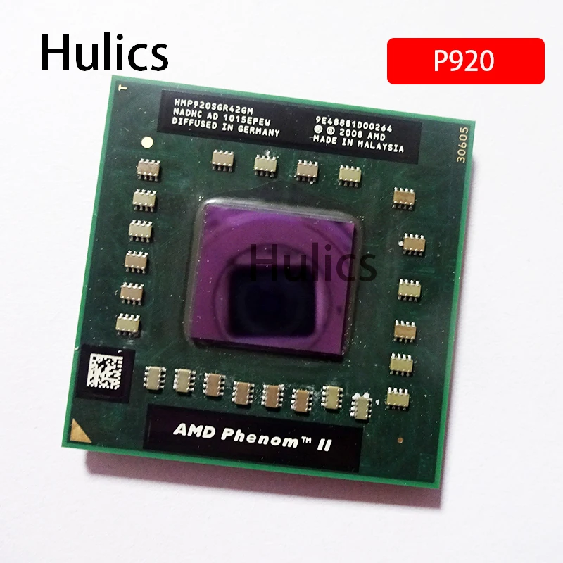 

Hulics Used AMD Phenom II Quad-Core Mobile P920 1.6 GHz Quad-Thread CPU Processor HMP920SGR42GM Socket S1