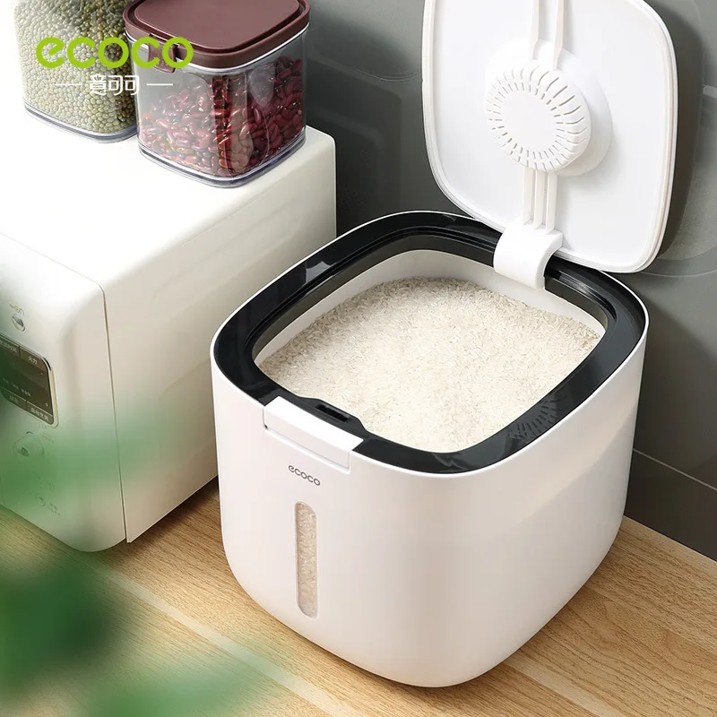 ECOCO 5/10KG Kitchen Nano Bucket Insect-proof Moisture-proof Sealed Rice Bucket Grain Pet Food Storage Container Rice Box