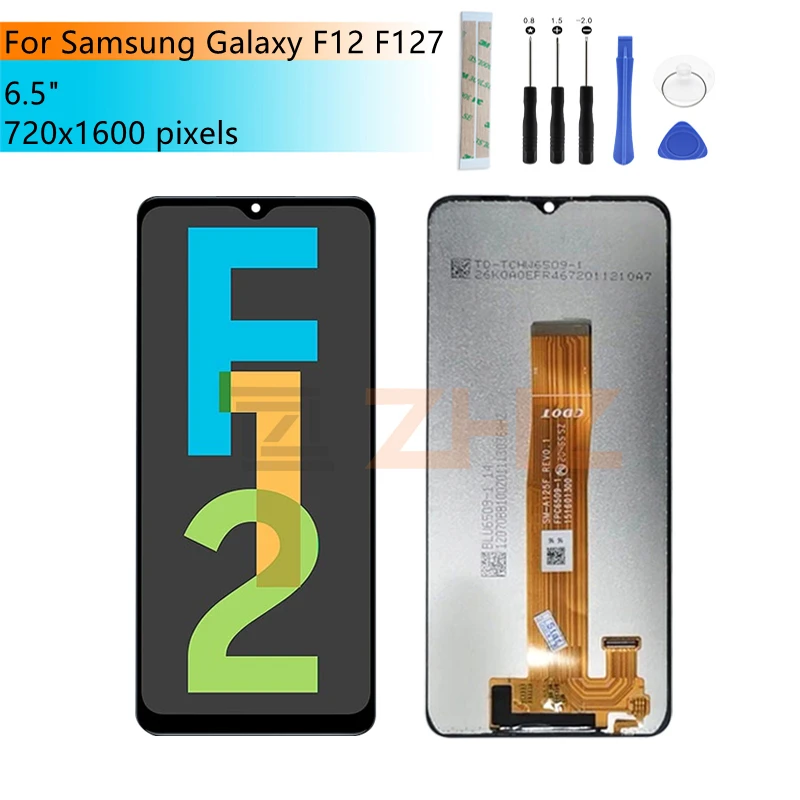 For Samsung Galaxy F12 F127 LCD Display Touch Screen Digitizer Assembly With Frame LCD Replacement Repair Parts 6.5