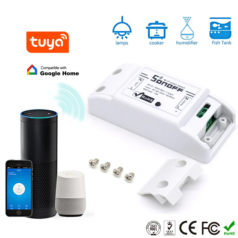 

Tuya WiFi Light Switch WiFi Smart Breaker LED Light Remote Control With Smart Life App