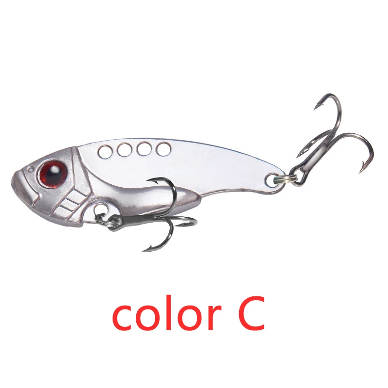 Metal VIB 5.5cm Reflective Fishing False Lure Bionic Sequin Hard Fishing Bait 3D Glasses Tackle Artificial Fish Hard Bait Cicada