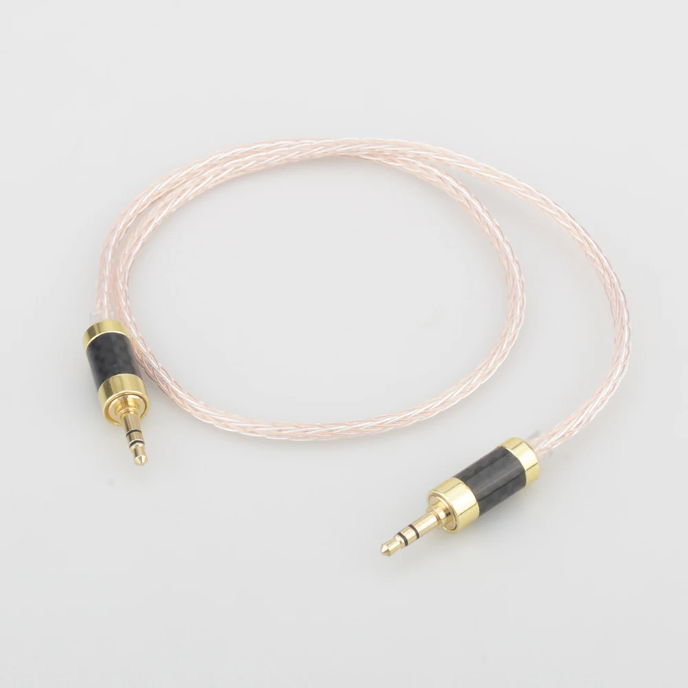 

High Quality HC026 3.5MM to 3.5MM male AUX Cable Car AUX cable gold plated carbon fiber 3.5mm male connector 1607AC cable