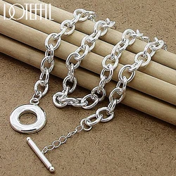 DOTEFFIL 925 Sterling Silver 18 Inch Original Base Chain Necklace OT Buckle For Women Man Wedding Engagement Fashion Jewelry