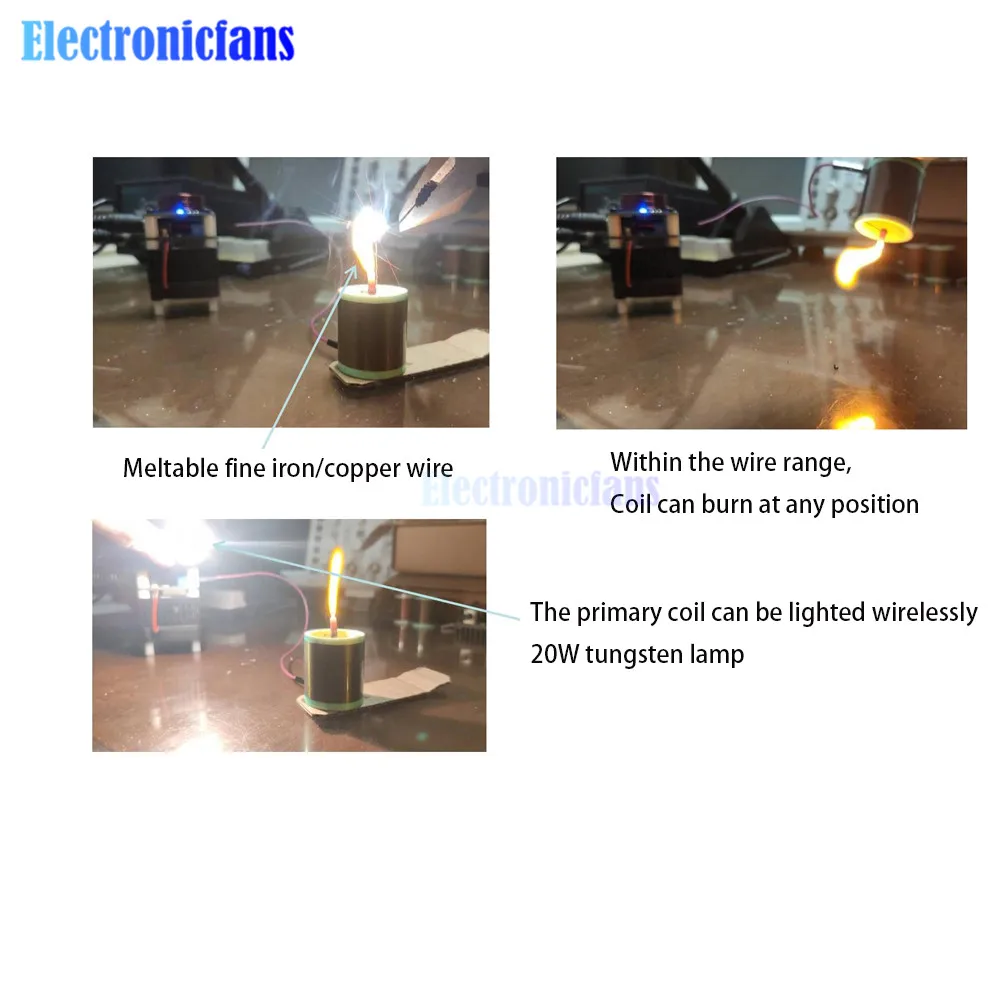 DC 36V-48V cewka tesli wysokiej częstotliwości HFSSTC świeca elektroniczna plazma płomień 40V wysokiego napięcia impuls Generator łuku DIY zasilacz