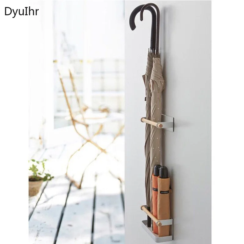 

DyuIhr Modern simplicity creative umbrella drain storage rack wrought iron home balcony wall-mounted umbrella rack home decor