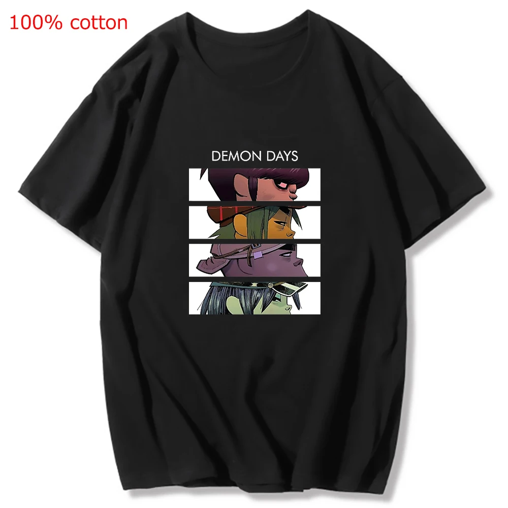 British Virtual Band Gorillaz T-shirts Printed Streetshirts Casual Short-sleeve Men Women\'s Shirt Urban Oversized Female T Shirt