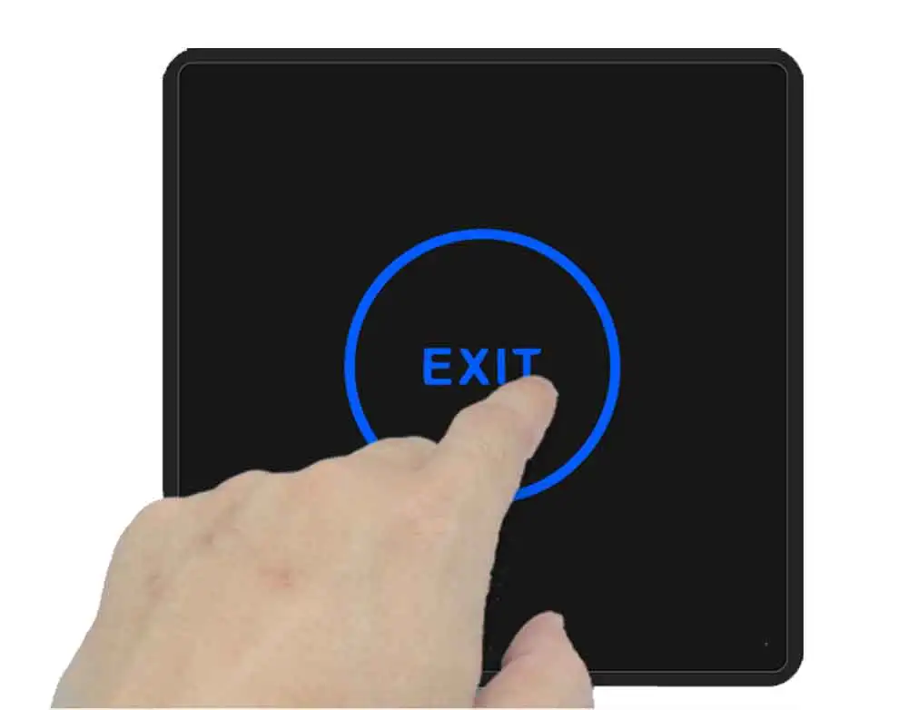 Imagem -03 - Interruptor Ultrathin Access Control Touch Botão de Saída Inteligente Não nc Saída com Luz Traseira Azul 86 mm x 86 mm x 11 mm