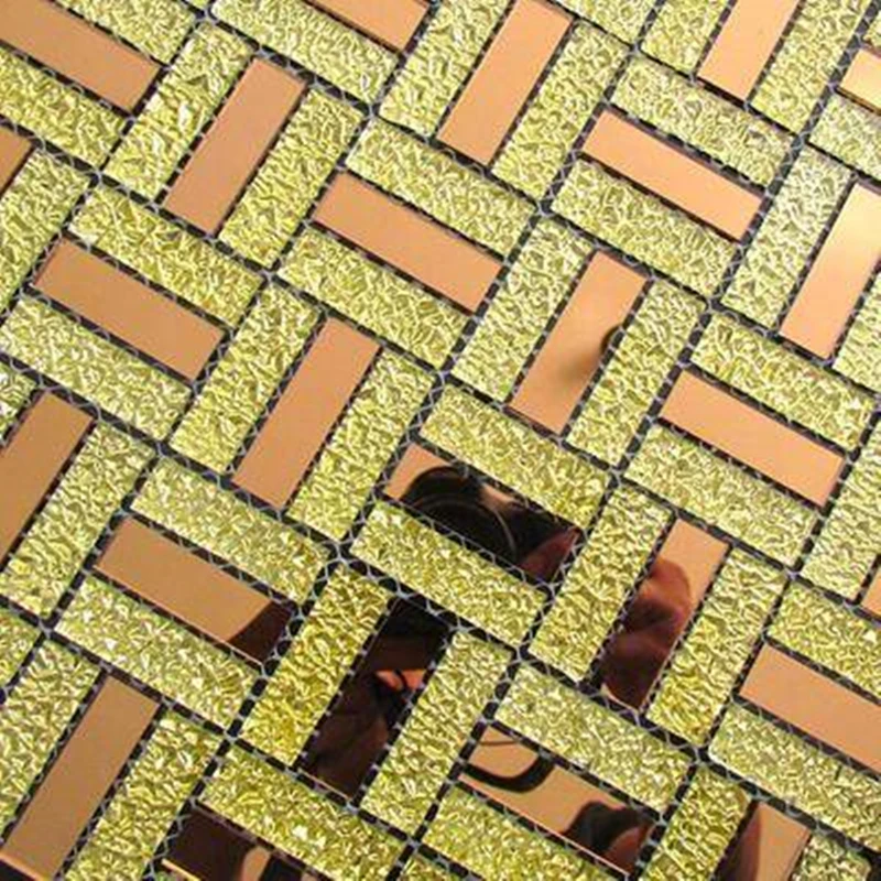 Multiple Colors Glass Mosaic Tile Diamond Mirror Waistline Background Wall Tile for Cabinet Showroom Store and Sitting Room