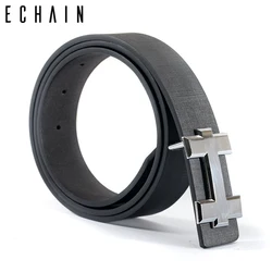 ECHAIN Vintage Luxury Designer Belts Men High Quality Male Women H Belt PU Leather H Buckle Strap for Jeans 105cm