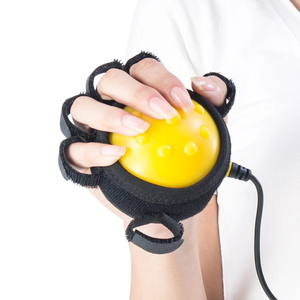 

Hot Compress Finger Massager Infrared Therapy Ball Electric Handheld Stroke Hemiplegia Training Device Finger Passive Trainer