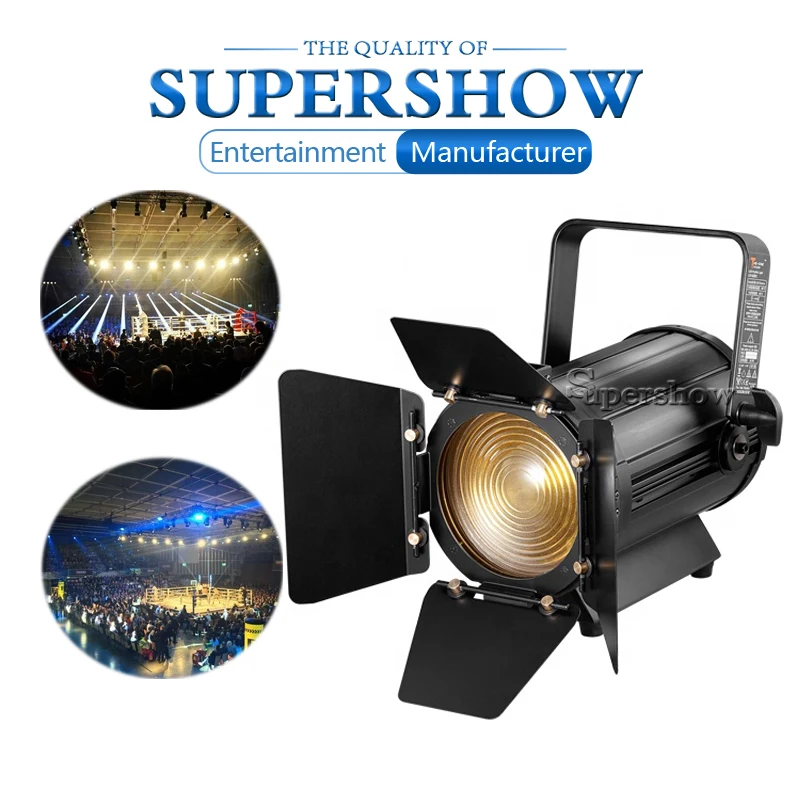 

Photography Lighting Device 100W 4in1 Warm/Cool White DMX LED Fresnel Light Manual Zoom studio light Large conference spotlight