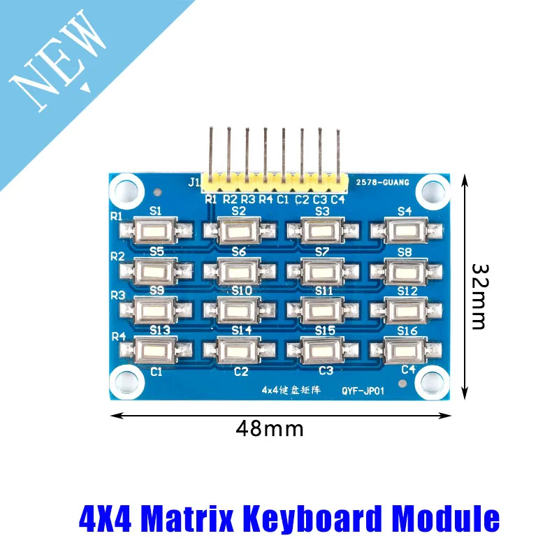 

MCU 4X4 Matrix Keyboard Module 16 Patch Buttons DIY Kit For Arduino Development Board Learning Board Originnal New.