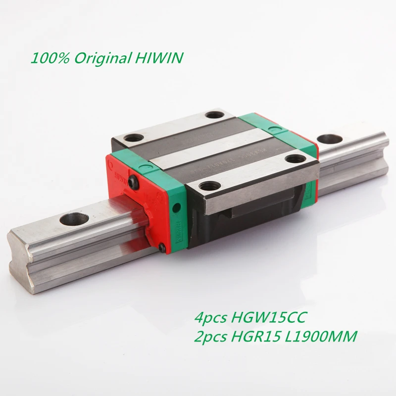 

4pcs Original HIWIN HGW15CC Linear Flanged Blocks +2pcs HGR15 -1900mm Linear Guide Rails