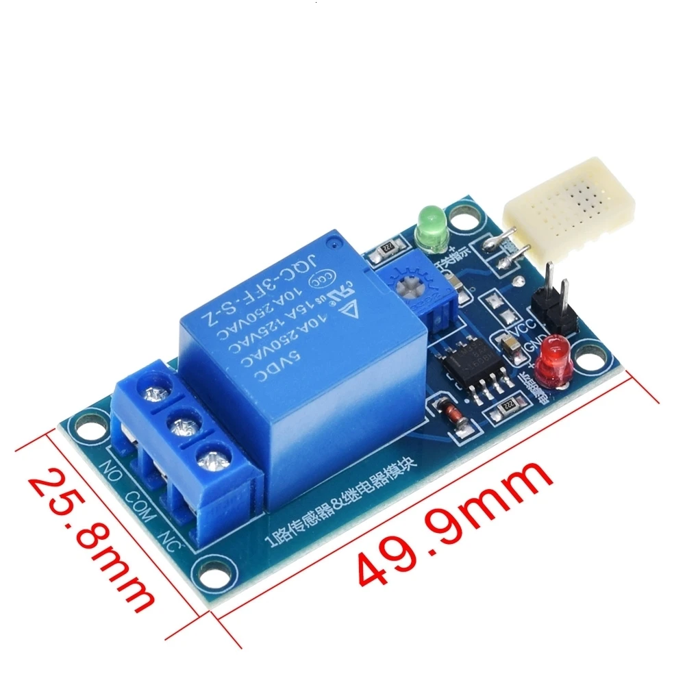 TZT 1/3PCS HR202 DC 5V 1-Kanal 1CH Feuchtigkeitsschalter-Relaismodul Steuerplatine Feuchtigkeitssensormodul für Arduino – Detail 3