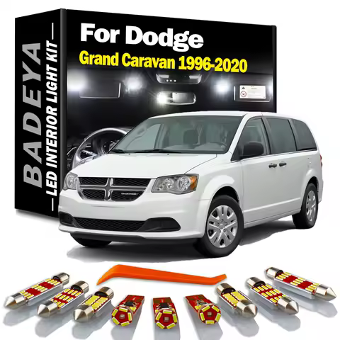 BADEYA Canbus Car LED Interior Map Dome Light Kit For Dodge Grand Caravan 1996-2015 2016 2017 2018 2019 2020 LED Bulbs No Error