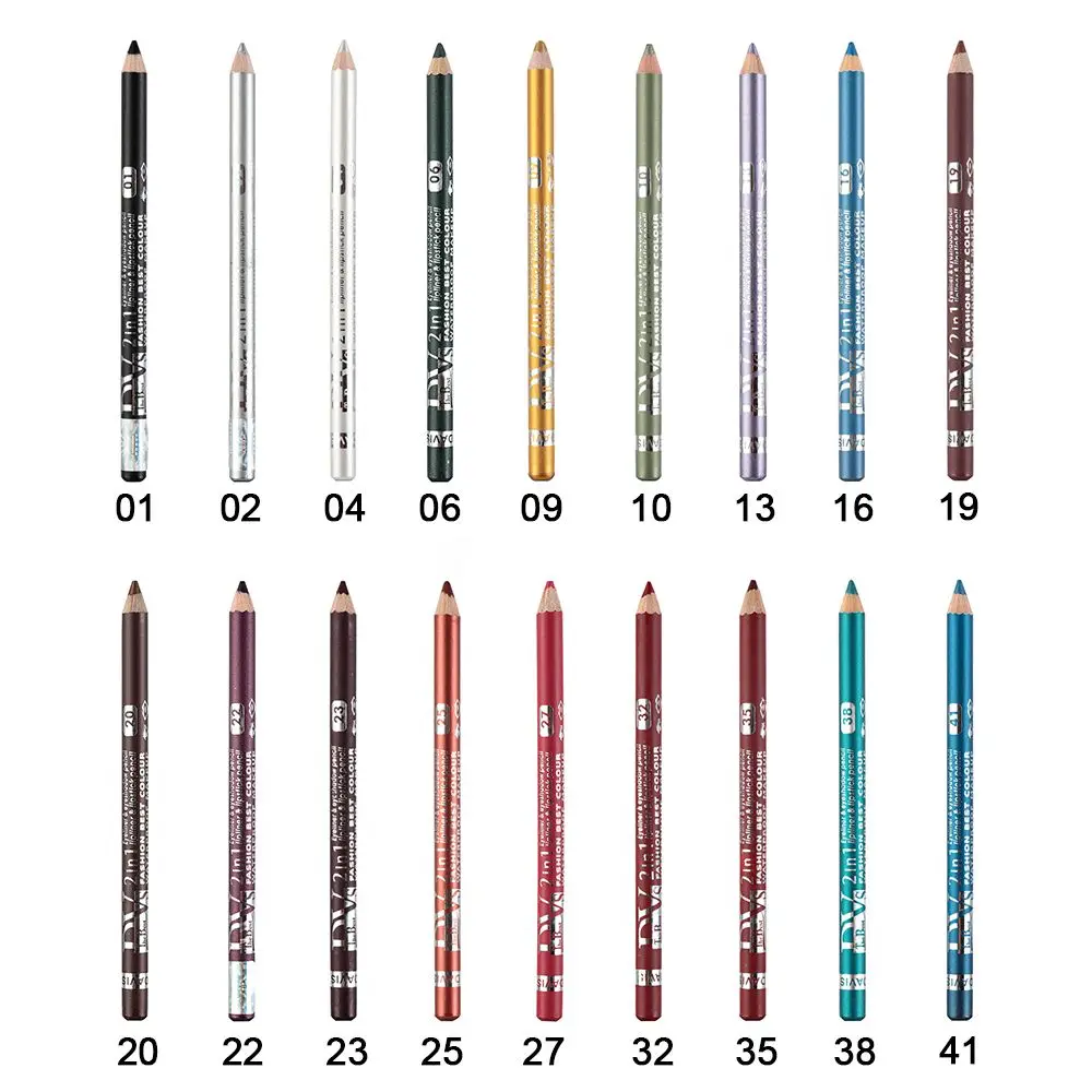 Makeup Beauty Matte Waterproof Long Lasting Pearl Pigment Lip Liner Pen Eye Shadow&Liner Pencil Glitter Colourful