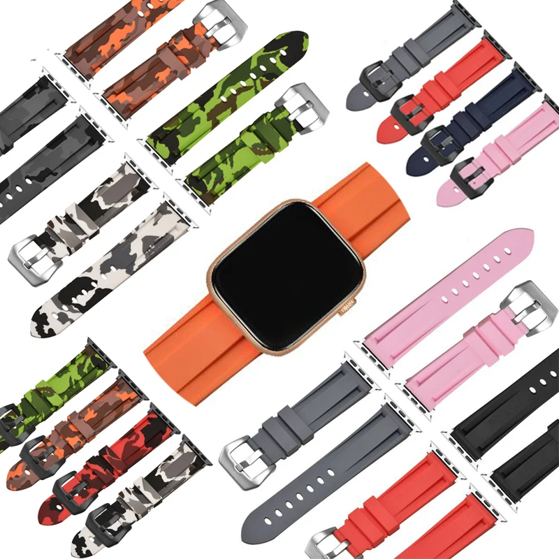 

Watch Band for Apple Watch 42 45 44mm Watch Strap 38 41 40mm Bracelet for iWatch Series7 6 5 4 3 2 1 Silicone Classic black