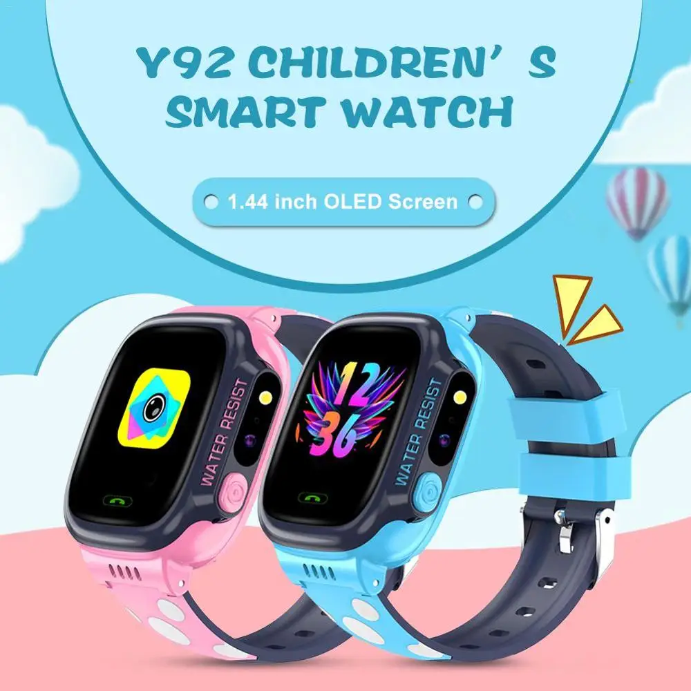 

Y92 Kid Smart Watch Children GPS SIM Kids Smart-Watch Waterproof SOS Antil-lost 2G Smartwatch Camera Baby Phone Watches Children