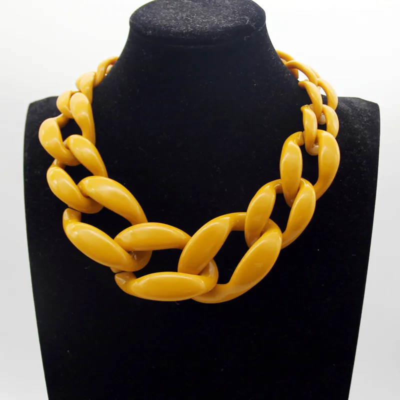 Aussage Acryl Lange Kette Halskette Für Frauen Böhmischen Große Chunky Kette Link Halsketten Anhänger Mode Frauen Schmuck Geschenke – Detail 9