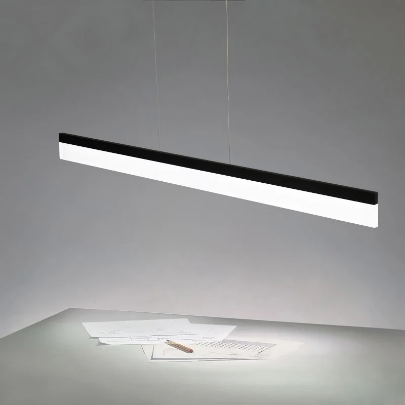 Minimalist Designer Long Pendant Lamp Restaurant Dining Room office hanging lights Modern LED Strip Hanging Lamp fixtures