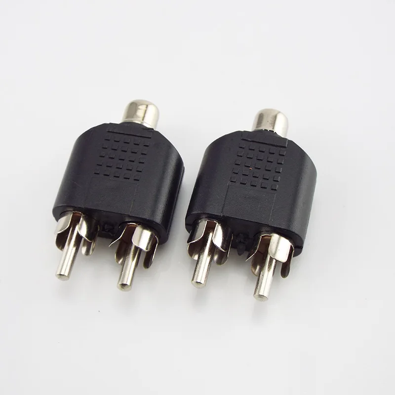 1 RCA Female to 2 RCA Male Adapter AV Audio Plug Y Splitter Connector Audio Converter for Computer TV MP3