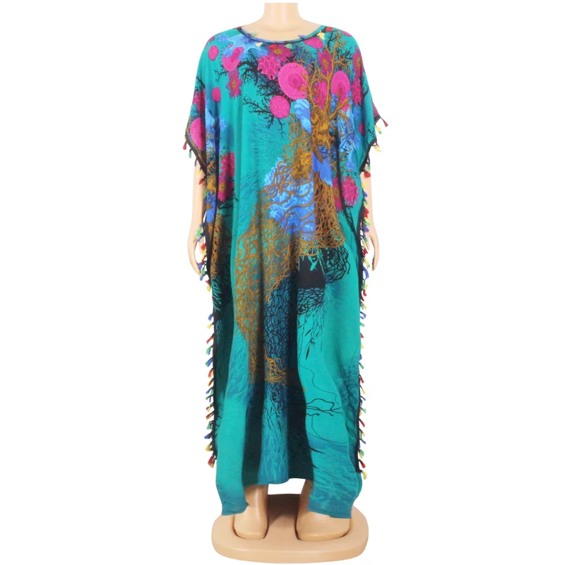 

Ladies Bohemian Tassel Print Shirt Dress Women Casual Dress Holiday Summer Female Loose Women Beach Dress African Vestidos