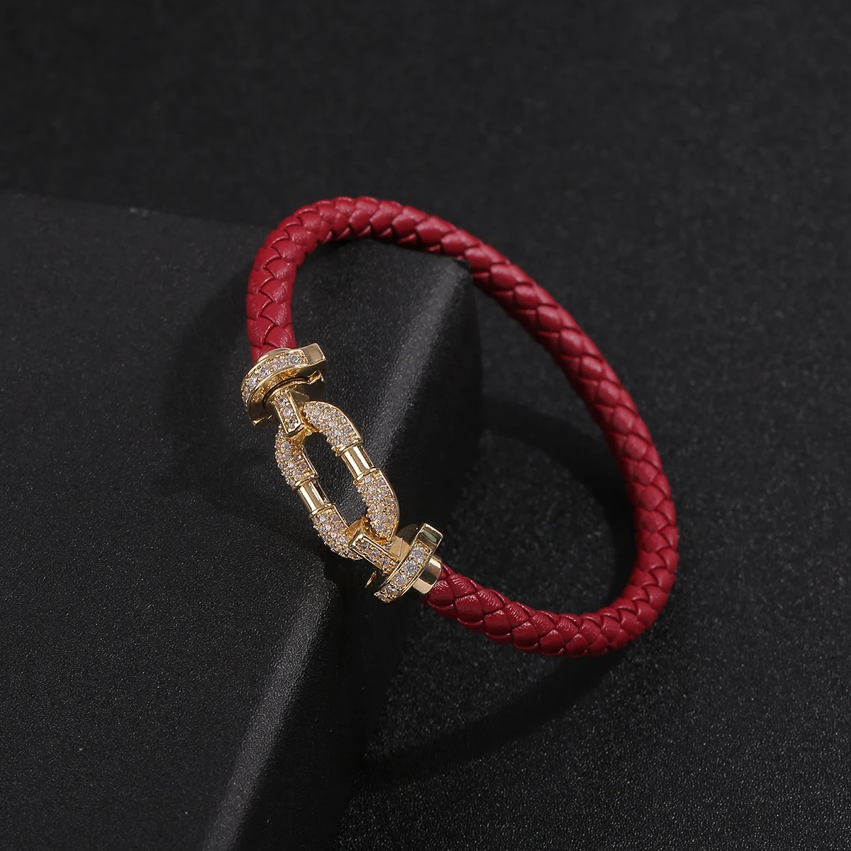 2021 Fashion Women Buckle desig Bracelet Bangle Simple Colorful Leisure Versatile Bracelet Leather Rope Woven jewelry