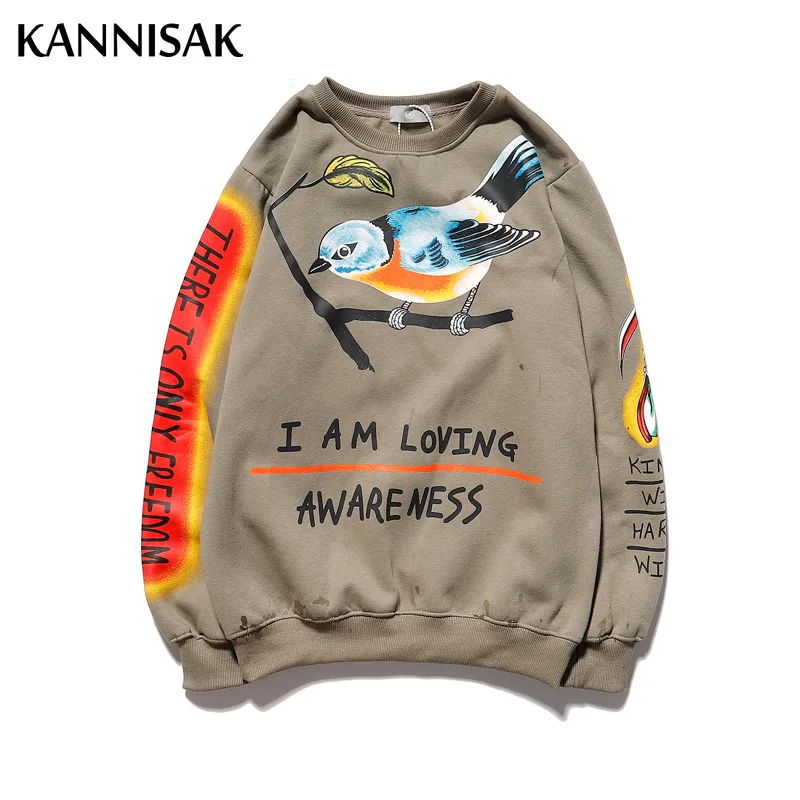 بلوزات نسائية مطبوعة من الصوف رقبة دائرية بلوفرات نسائية ملابس خروج واسعة Harajuku بلوزة للخريف والشتاء ملابس زوجين غير رسمية