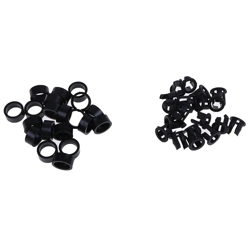 Juego de cajas de montaje de biseles de taza, soporte de Clip LED de plástico negro, 3mm/5mm, 20 unidades