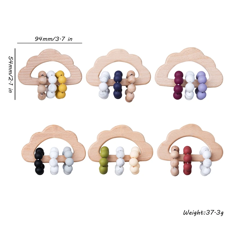 Let'S Make 1pc Baby Toys Baby Teethers Silicon Beads Baby Teething Wooden Teether Toys Bpa Free Silicone Beads For Baby Crib Toy