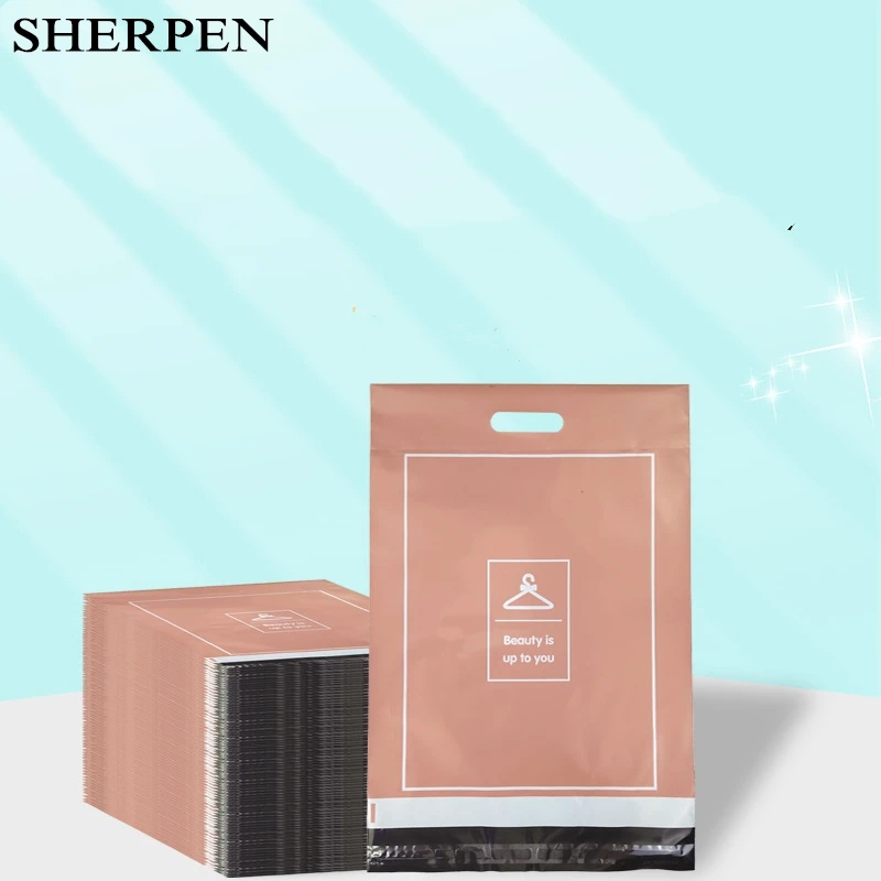 

SHERPEN 20pcs Orange Courier Bag Printing Clothing Patterns Poly Packaging Envelopes With Self Seal Storage Clothes Mailers Bags