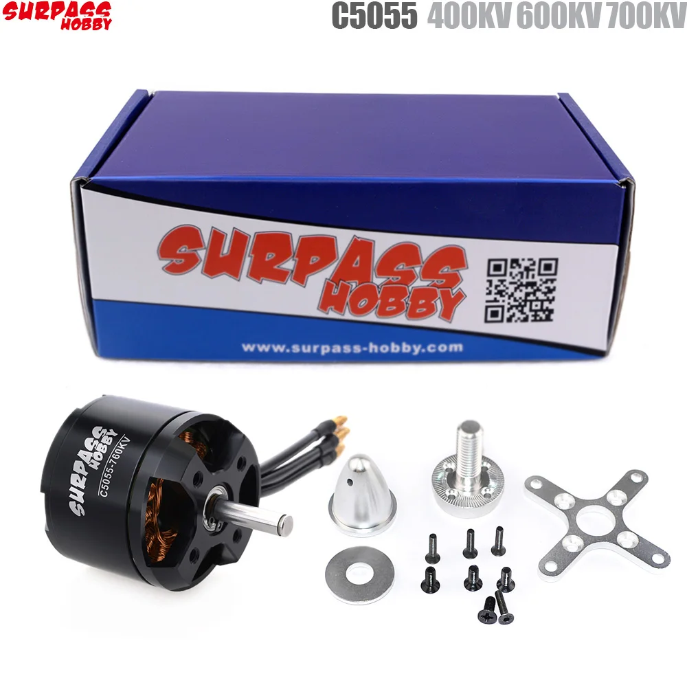 SURPASS HOBBY C5055 400KV/600KV/760KV Brushless Motor for RC Airplane Fixed-wing Glider Aircraft