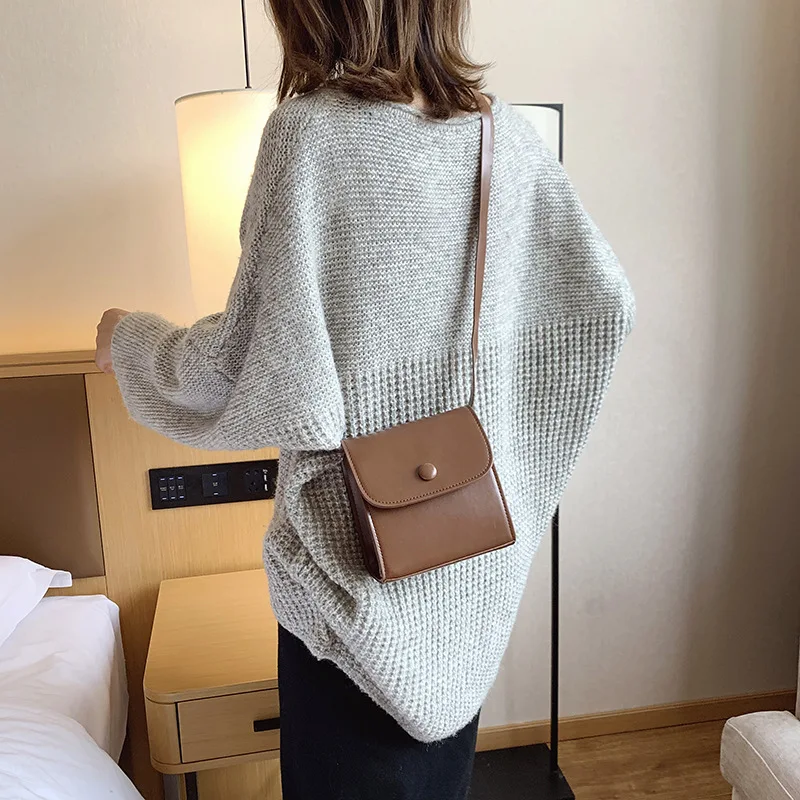 Frauen tasche Koreanische PU Flap Casual Solide Haspe Weiche Schulter Taschen vintage Mori mädchen geldbörse handy tasche einfache stil