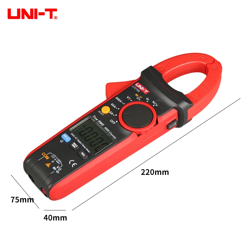 UNI-T UT216 Series True RMS Digital Clamp Meter UT216A UT216B UT216C UT216D 600A MAX/MIN/Relative Modes NCV Flashlight VFC