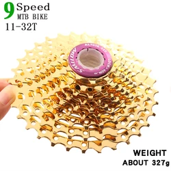 GOLD SMLLOW MTB Mountain Bike Cassette 9s 27s 9Speed Freewheel 11- 32T for M370 M430 M4000 M590 M3000 K7 x5 x7 x9 xo