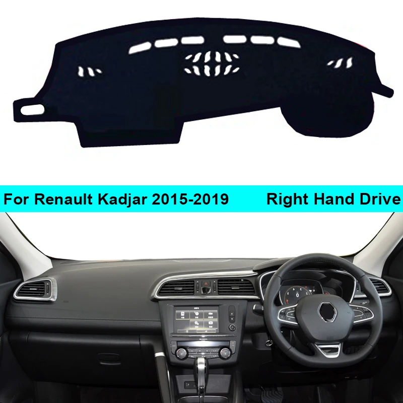 Car Inner Dashboard Cover Dash Mat Carpet Cape Cushion For Renault Kadjar 2015 - 2019 LHD RHD Car Styling Rug 2016 2017 2018