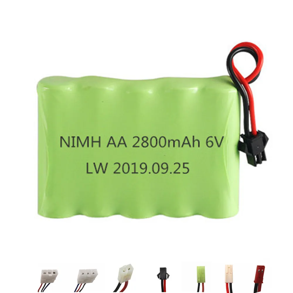 6v 2800mah NIMH Battery + 6v Charger For Rc toys Cars Boats tanks Robots Trucks Guns NI-MH AA 6v Rechargeable Battery Pack