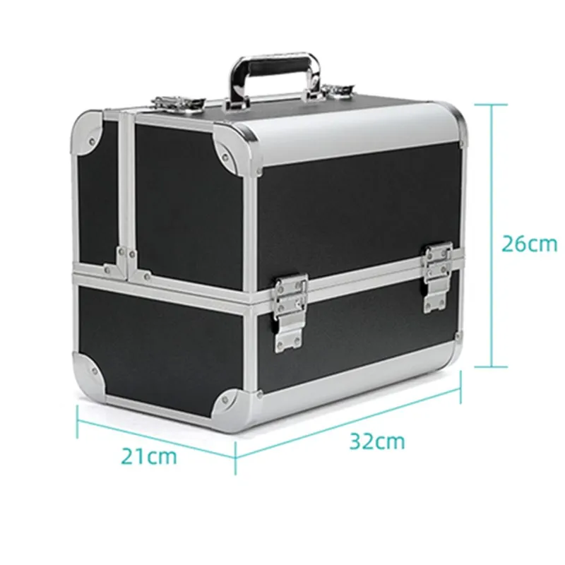 Professional Large Capacity Makeup Fashion Toiletry Cosmetic Bag Women Multilayer Storage Box Portable Make Up Suitcase